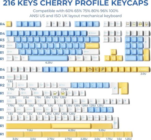 XVX Double Shot Keycaps Set 216 مفتاح ، ملف تعريف لوحة مفاتيح لوحة مفاتيح مخصصة ، أغطية مفاتيح شفافة Jade متوافقة مع لوحة مفاتيح ميكانيكية 61/64/68/84/87/100/104/108 in Kuwait