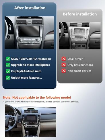 5G WIFI (6) سيارة راديو CAR لـ Toyota Camry 2006-2011 ، Android13/Wireless Carplay/Android Auto/Touch Screen/GPS Campility/Bluetooth/FM/HD (2ram+64rom) in Kuwait