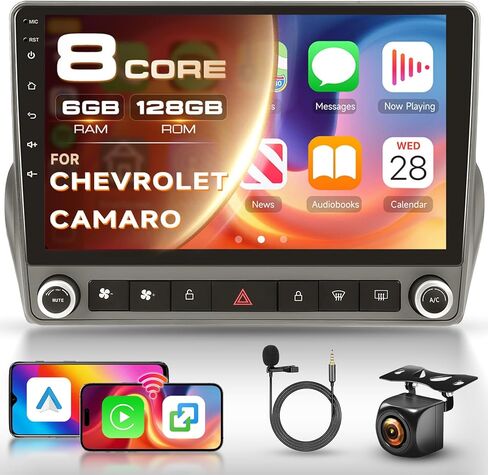 8 Core 6G 128G for Chevrolet Camaro 2008-2015 Radio Android 9 Inch Touchscreen Wireless Carplay Android Auto, Car Stereo for Chevrolet Upgrade Bluetooth DSP GPS Navigation WiFi FM/RDS Backup Camera in Kuwait