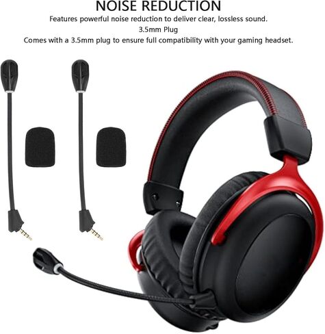 Yoidesu 2PCS بديل ميكروفون ، MIC البديل لـ Cloud II ، ميكروفون لإلغاء الضوضاء مع غطاء رغوي قابل للفصل بحجم 3.5 مم ، 2pcs in Saudi Arabia