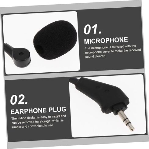 Healifty Noise Cancelling Flexible Gooseneck Gaming Headset Microphone for Plug in Headphones Compatible with Voice Amplifiers and Loudspeakers Pole Stereo Plug and Play Design for in Saudi Arabia