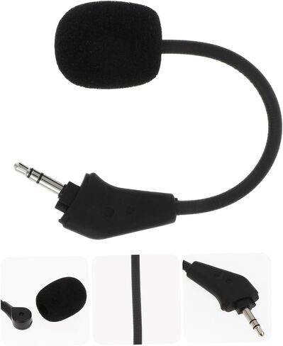 Healifty Noise Cancelling Flexible Gooseneck Gaming Headset Microphone for Plug in Headphones Compatible with Voice Amplifiers and Loudspeakers Pole Stereo Plug and Play Design for in Saudi Arabia