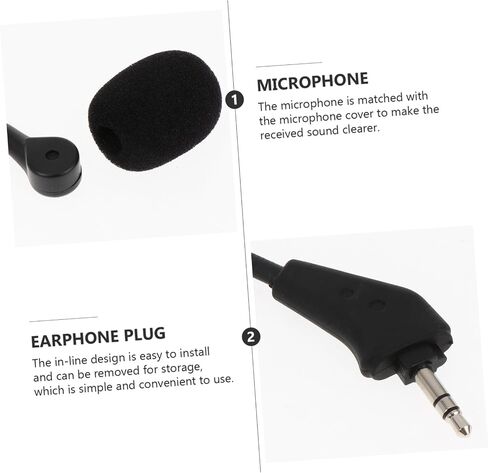 Healifty Noise Cancelling Flexible Gooseneck Gaming Headset Microphone for Plug in Headphones Compatible with Voice Amplifiers and Loudspeakers Pole Stereo Plug and Play Design for in Saudi Arabia
