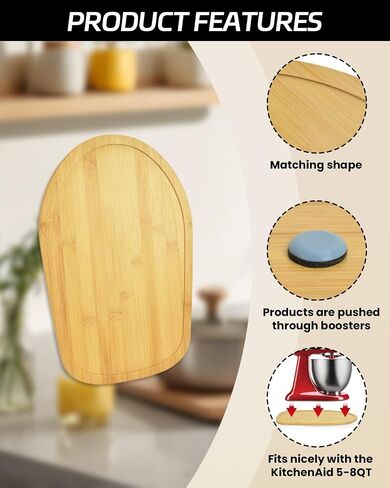 Mixer Slider Mat for Kitchenaid 4.5-5 QT Tilt-Head Stand Mixer ، حصيرة انزلاقية للأجهزة لـ Kitchenaid Artisan ، صينية انزلاقية Mincithaid لـ كونترتوب-حصيرة تمرير خلاط الخشب （الخشب） الخشب） in Kuwait