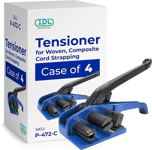 شداد IDL Packaging P-472 لربط الحبل المركب المنسوج بعرض يصل إلى 1 1/2 بوصة - يمكن استخدام سلك الحزام مع أبازيم لإعادة الشد - أداة ربط صلبة ومتينة مع قاطع مدمج in Kuwait