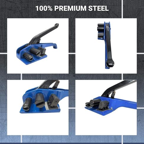 شداد IDL Packaging P-472 لربط الحبل المركب المنسوج بعرض يصل إلى 1 1/2 بوصة - يمكن استخدام سلك الحزام مع أبازيم لإعادة الشد - أداة ربط صلبة ومتينة مع قاطع مدمج in Kuwait