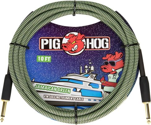 كابل أداة Pig Hog "أخضر جامايكي" بطول 10 أقدام in Saudi Arabia