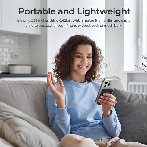 بنك الطاقة المغناطيسي لـ iPhone ، 10000 مللي أمبير في الساعة لحزمة بطارية Magsafe ، بنك Portable Charger Power مع تقنية Qi2 Fast Fast ، STAND ، LED ، 22.5W PD لـ iPhone 16،15،14،13 ، 12 ، (أسود) in Saudi Arabia