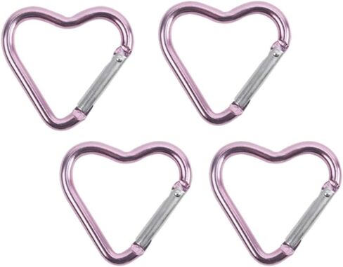 4Pcs Light Purple Heart Snap Carabiners Aluminum Alloy Keychain Clips | Lightweight Hooks for Keys, Backpacks & Outdoor Use | Durable Key Holders for Travel, Hiking & Daily Carry in Saudi Arabia