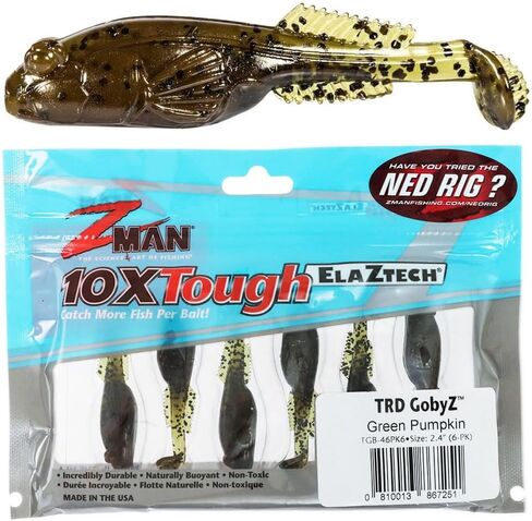 Z-Man TGB-46PK6 TRD GobyZ, 2.4" Green Pumpkin, 6 Pack in Saudi Arabia
