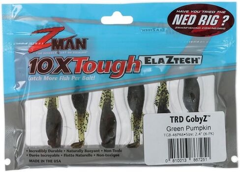 Z-Man TGB-46PK6 TRD GobyZ, 2.4" Green Pumpkin, 6 Pack in Saudi Arabia