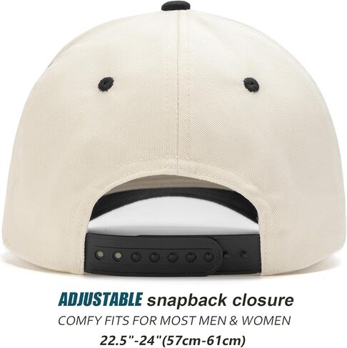 Vintage Trendy Trucker Hat, Structured 5-Panel Snapback Hat, Adjustable Cotton Solid or 2-Tone Baseball Cap Men Women in Kuwait