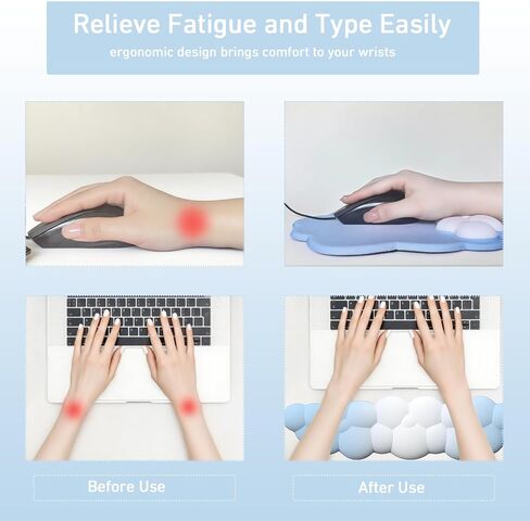 Pink Mouse Pad with Wrist Rest Pink Cloud Gradient Wrist Rest for Keyboard and Mouse Memory Foam Non-Slip Base Typing Pain Relief Ergonomic Wrist Pad for Computer Laptop Gaming Home Office in Saudi Arabia