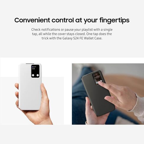 علبة هاتف Samsung Galaxy S24 Fe Wallet ، غطاء واقي مع عرض شاشة صغير ذكي ، التحكم في النقر فوق الأصابع ، تصميم نحيف ، جيب حامل البطاقة ، إصدار الولايات المتحدة ، أبيض in Kuwait