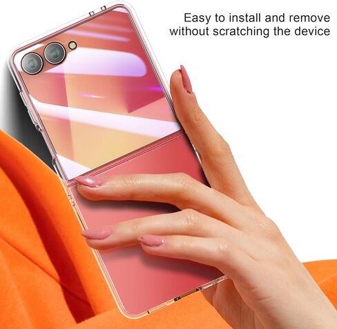 Foluu Slim Fit Case for Samsung Galaxy Z Flip 7, with Front Built-in Screen Protector, Hard PC Back Protective Cover for Samsung Galaxy Z Flip7 5G 2025 (Clear) in Kuwait