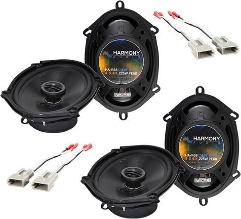 حزمة Audio Audio المتوافقة مع 1999-2004 Ford Mustang (2) HA-R68 5x7 6x8 New Factory Speaker Package 225W مكبرات صوت مع HA-725512 استبدال مكبر الصوت in Saudi Arabia