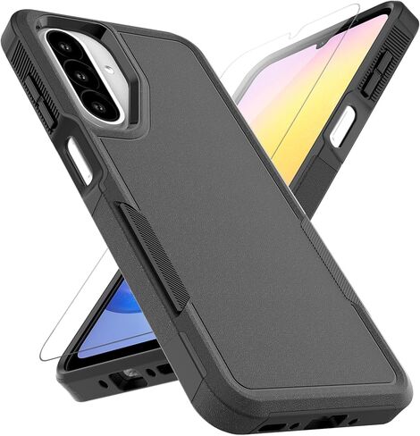 MDCN متوافق مع Samsung Galaxy A26 5G CASE: طبقة مزدوجة وقائية للهاتف الخليوي الثقيل تغطية الصدمة مع واقي شاشة عالي الدقة - الصدمات العسكرية صعبة ، أسود in Saudi Arabia