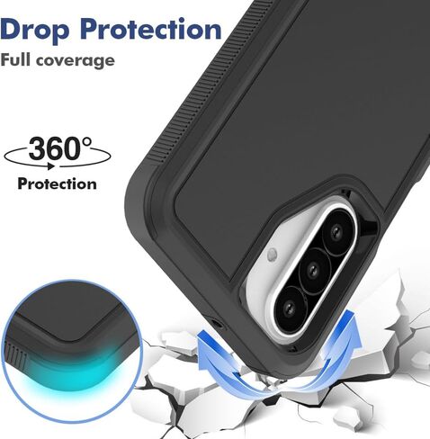 MDCN متوافق مع Samsung Galaxy A26 5G CASE: طبقة مزدوجة وقائية للهاتف الخليوي الثقيل تغطية الصدمة مع واقي شاشة عالي الدقة - الصدمات العسكرية صعبة ، أسود in Saudi Arabia