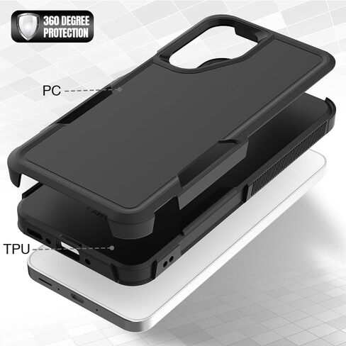 MDCN متوافق مع Samsung Galaxy A26 5G CASE: طبقة مزدوجة وقائية للهاتف الخليوي الثقيل تغطية الصدمة مع واقي شاشة عالي الدقة - الصدمات العسكرية صعبة ، أسود in Saudi Arabia