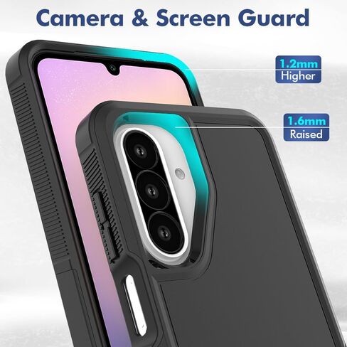 MDCN متوافق مع Samsung Galaxy A26 5G CASE: طبقة مزدوجة وقائية للهاتف الخليوي الثقيل تغطية الصدمة مع واقي شاشة عالي الدقة - الصدمات العسكرية صعبة ، أسود in Saudi Arabia
