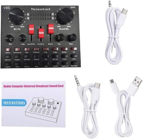 USB Sound Card Audio Cable Adapter Type Interface Jack Headset Headphone Soundcard External Cards Audiousb Converter Android Soundboard Video Stream Microphone Live Bits in Saudi Arabia