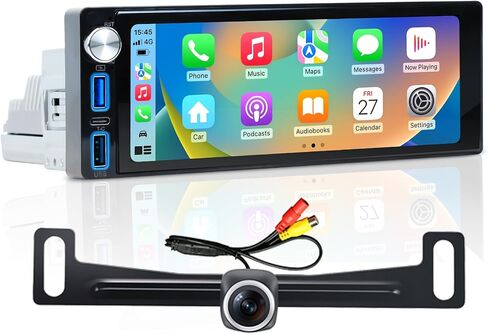 6.9 بوصة واحدة من DIN DIN Touchscreen Car Stereo-Android 13 2GB+64GB TYPE-C & USB Single DIN Wired/Wireless Carplay Android Auto ، 1080p HD GPS Mavigation Handsfre in Saudi Arabia