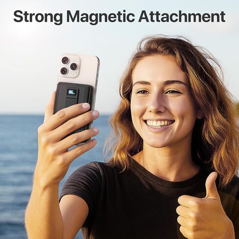 Magnetic Portable Charger, 10000mAh Wireless Power Bank with Stand and USB C in/Out LED Display, Battery Pack for iPhone 16/15/14/13/12/Pro/Mini/Pro Max in Kuwait