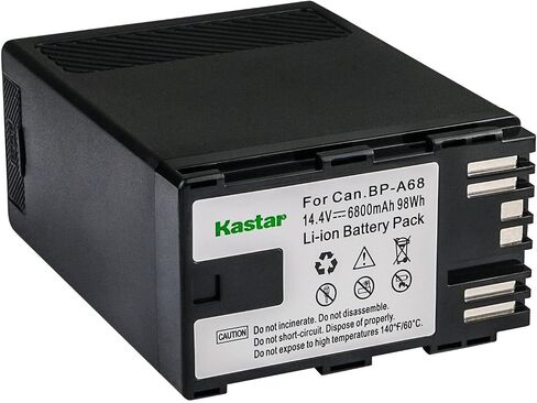 Kastar 1-Pack BP-A68 استبدال البطارية متعدد الوظائف للكاميرا Canon EOS C500 Mark II 6K كاميرا كاملة الإطار ، كاميرا C70 C70 (عدسة RF) ، EOS C700 PL 4K Cinema PL C 700 Camcorder in Saudi Arabia