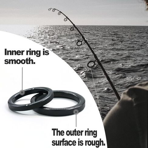 9KM DWLIFE Fishing Rod Eyelet Repair Kit, Fishing Rod Rings Repair Kit | Various Sizes for Spinning & Casting Rods, Smooth Ceramic Rings for Quick DIY Fishing Pole Repair in Freshwater & Saltwater in Kuwait