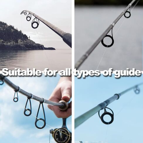 9KM DWLIFE Fishing Rod Eyelet Repair Kit, Fishing Rod Rings Repair Kit | Various Sizes for Spinning & Casting Rods, Smooth Ceramic Rings for Quick DIY Fishing Pole Repair in Freshwater & Saltwater in Kuwait