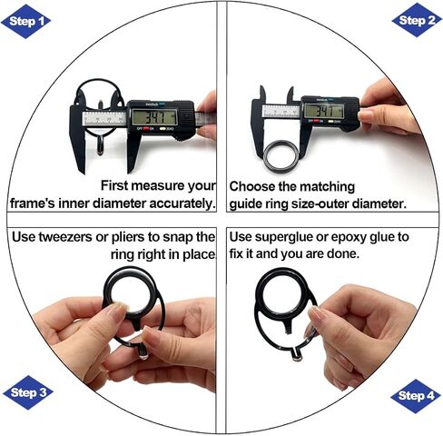 9KM DWLIFE Fishing Rod Eyelet Repair Kit, Fishing Rod Rings Repair Kit | Various Sizes for Spinning & Casting Rods, Smooth Ceramic Rings for Quick DIY Fishing Pole Repair in Freshwater & Saltwater in Kuwait