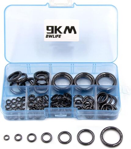 9KM DWLIFE Fishing Rod Eyelet Repair Kit, Fishing Rod Rings Repair Kit | Various Sizes for Spinning & Casting Rods, Smooth Ceramic Rings for Quick DIY Fishing Pole Repair in Freshwater & Saltwater in Kuwait