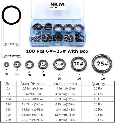 9KM DWLIFE Fishing Rod Eyelet Repair Kit, Fishing Rod Rings Repair Kit | Various Sizes for Spinning & Casting Rods, Smooth Ceramic Rings for Quick DIY Fishing Pole Repair in Freshwater & Saltwater in Kuwait