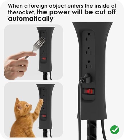 CCCEI Outdoor Power Strip مقاومة للطقس مع حصة ، سلك التمديد المقاوم للماء مع منافذ متعددة ، ديكور حديقة خارج عيد الميلاد ، ساحة ، التخييم ، 4 المقابس ، واقي زيادة 25 قدمًا ، أسود. in Kuwait