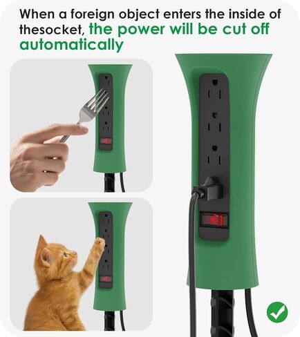 CCCEI Outdoor Power Strip مقاومة للطقس مع حصة ، سلك التمديد المقاوم للماء مع منافذ متعددة ، ديكور حديقة خارج عيد الميلاد ، ساحة ، التخييم ، 4 المقابس ، واقي زيادة 25 قدمًا ، أسود. in Kuwait