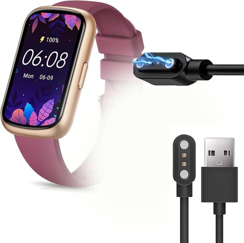 Compatible with AKUMAKA Fitness Tracker Charger, USB Magnetic Charging Cable Compatible with AKUMAKA CS5 1.47 Inches Fitness Tracker (Black, for CS5 1.47 Inches Fitness Tracke) in Saudi Arabia