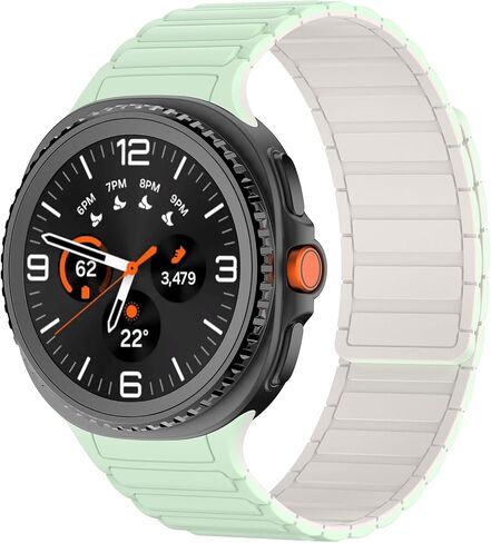 Fit for Samsung Galaxy watch 8 classic No Gap Sport Watch Band，Silicone Magnetic Loop Clasp Breathable Wristbands Replacement Watch Straps Fit for Galaxy watch 8 Men Women in Saudi Arabia