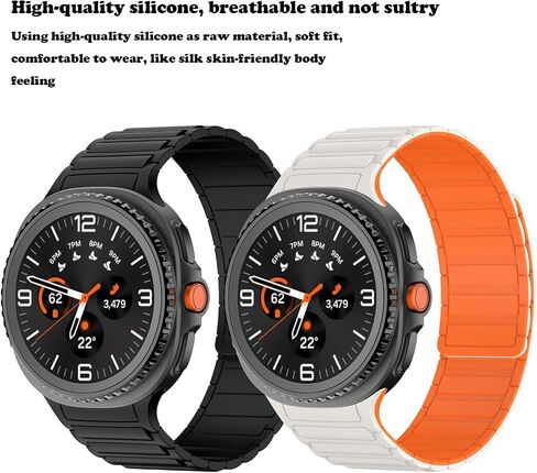 Fit for Samsung Galaxy watch 8 classic No Gap Sport Watch Band，Silicone Magnetic Loop Clasp Breathable Wristbands Replacement Watch Straps Fit for Galaxy watch 8 Men Women in Saudi Arabia