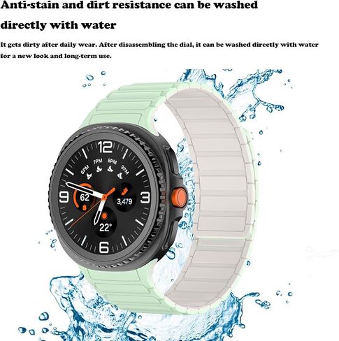 Fit for Samsung Galaxy watch 8 classic No Gap Sport Watch Band，Silicone Magnetic Loop Clasp Breathable Wristbands Replacement Watch Straps Fit for Galaxy watch 8 Men Women in Saudi Arabia