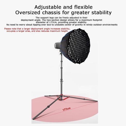Portable C Stands,Aluminum Alloy Adjustable Light Stand, Load-Bearing Capacity 4.5kg, for Softbox Photography Studio in Saudi Arabia