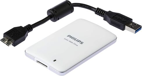 PHILIPS External SSD 240 GB, USB 3.0, Portable, Read spead up to 400 MB/S - Write Speed up to 390 MB/S, White in Saudi Arabia
