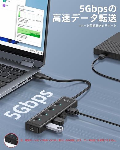 Selore USB 3.0 Hub ، Selore 4-Port USB Hub Data Ultra-Slim Data USBA SPLITTER USBA مع 2 قدم متوافق مع كمبيوتر محمول للمنفذ ، لجهاز MacBook ، Mac Mini ، IMAC ، PC ، محرك أقراص فلاش ، HDD ، الماوس ، إلخ in Kuwait