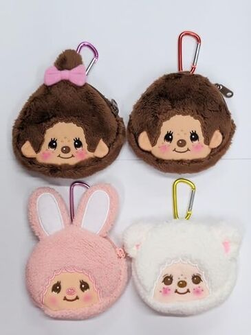 Monchimutan Pink Rabbit Mini Pouch with Carabiner Keychain 2024 هدية من اليابان (Monchiboy) in Kuwait