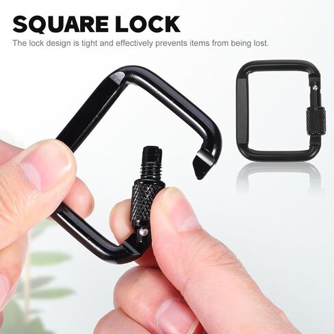 6pcs مقاطع Carabiner ، خطافات سوداء من الألومنيوم السوداء ، مقاطع قفل سلسلة المفاتيح الثقيلة للتخييم في الهواء الطلق ، المشي لمسافات طويلة ، حقيبة ظهر ، 1.92 × 1.65 بوصة in Kuwait