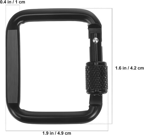 6pcs مقاطع Carabiner ، خطافات سوداء من الألومنيوم السوداء ، مقاطع قفل سلسلة المفاتيح الثقيلة للتخييم في الهواء الطلق ، المشي لمسافات طويلة ، حقيبة ظهر ، 1.92 × 1.65 بوصة in Kuwait