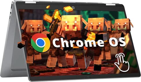 HP 14 "2-in-1 FHD Touchscreen Chromebook Plus Laptop ، Intel I3-N305 ، 8GB LPDDR5 ، 256GB SSD ، Intel UHD Graphics ، FHD Camera ، Charge Fast ، Wi-Fi 6E ، Chrome OS ، Silver (READED) in Kuwait