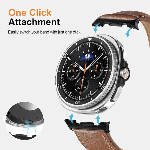 Leather Band Compatible with Samsung Galaxy Watch 8 40 44mm/ 8 Classic 46mm in Saudi Arabia