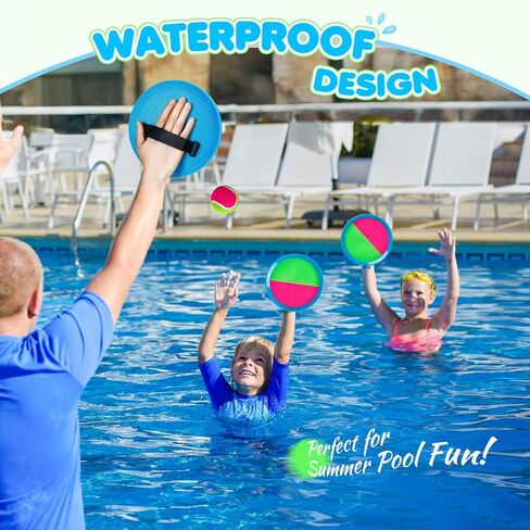 TEILLNET Toss and Catch Ball Set Upgraded - Kids Toys Outdoor Games Baseball Training - Sturdy & Water-Resistant for Beach Pool Yard - Classic Gift for Family Boys Girls 3 4 5 6 7 8 9 10 11 12+ Years in Saudi Arabia