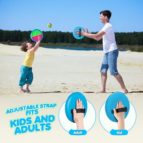 TEILLNET Toss and Catch Ball Set Upgraded - Kids Toys Outdoor Games Baseball Training - Sturdy & Water-Resistant for Beach Pool Yard - Classic Gift for Family Boys Girls 3 4 5 6 7 8 9 10 11 12+ Years in Saudi Arabia