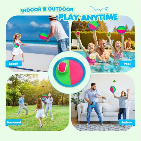 TEILLNET Toss and Catch Ball Set Upgraded - Kids Toys Outdoor Games Baseball Training - Sturdy & Water-Resistant for Beach Pool Yard - Classic Gift for Family Boys Girls 3 4 5 6 7 8 9 10 11 12+ Years in Saudi Arabia